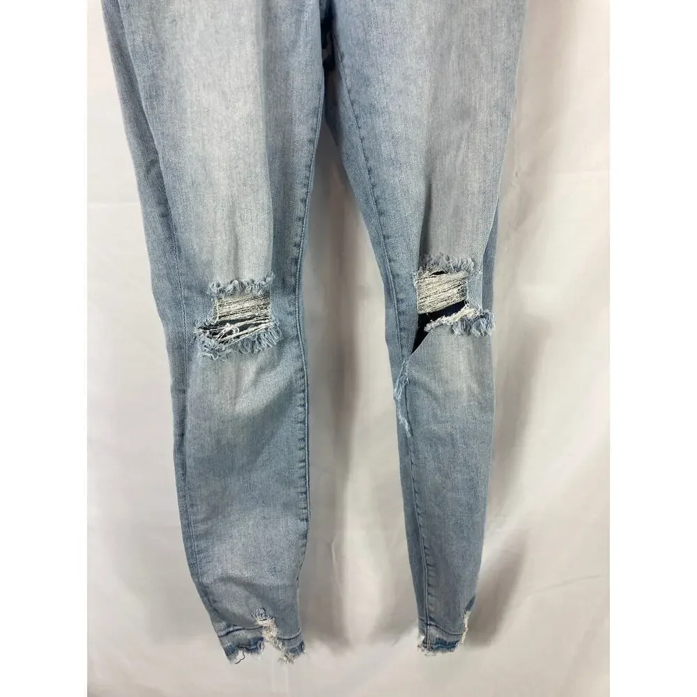 DL1961 Chrissy Distressed Super High Rise Stretch Ankle Jeans Size 27